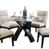 Jasmin Contemporary Glass Round Dining Table