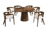 Walnut Grace Round Dining Table Set