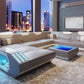 Shane Modern Leather Sectional with LED Light