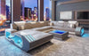 Shane Modern Leather Sectional with LED Light