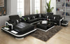 Shay Large Leather Sectional with Side Table