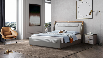 Mulliner Wingback Leather Platform Bed