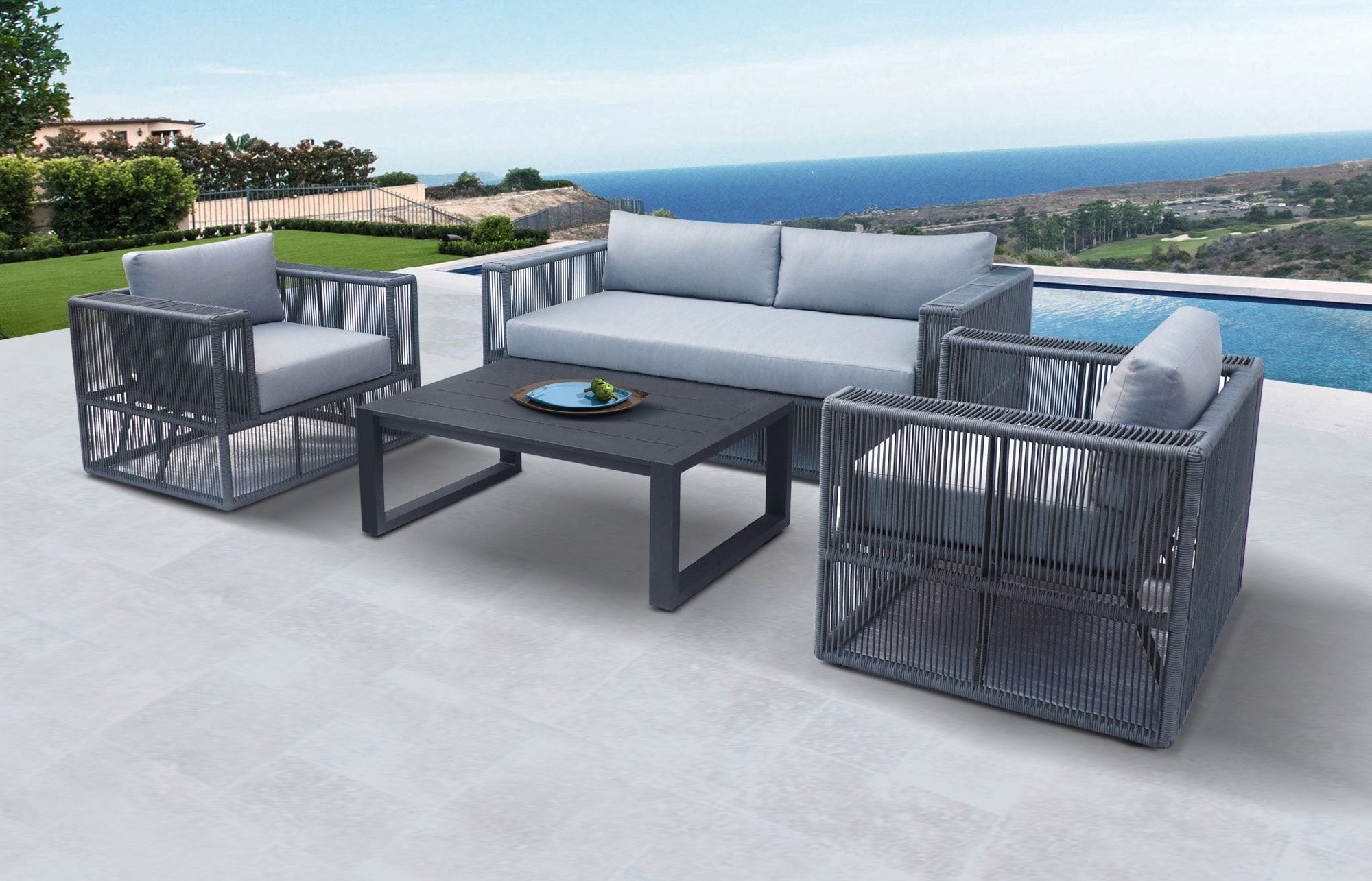 Modern outdoor lounge set sale