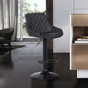 Anibal Quilted Adjustable Swivel Bar Stool