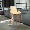 Baylor Mid-Century Modern Swivel Bar Stool