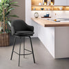 Brigden Contemporary Faux Leather Swivel Bar Stool