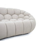 Cozy Cloud Sofa Set - Modern Curved Beige Fabric Loveseat