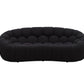 Cozy Cloud Sofa Set - Modern Curved Beige Fabric Loveseat