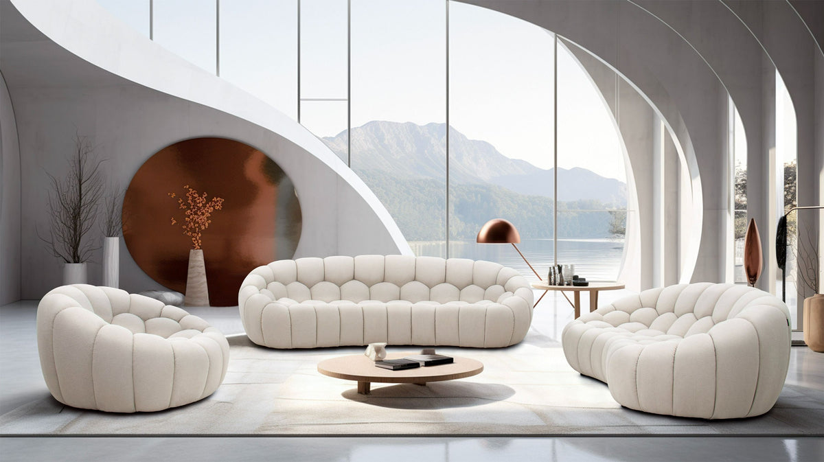 Cozy Cloud Sofa Set - Modern Curved Fabric Sofa – LV Furniture Collection