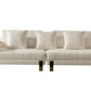 Cozy Horizon Sofa Set - Modern Off-White Fabric 4-Seater Sofa