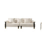 Cozy Horizon Sofa Set - Modern Off-White Fabric 4-Seater Sofa