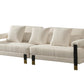 Cozy Horizon Sofa Set - Modern Off-White Fabric 4-Seater Sofa