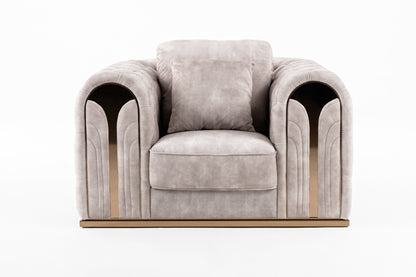 Cozy Luxe Tufted Sofa Set - Transitional Velvet Chair