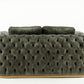 Cozy Luxe Tufted Sofa Set - Transitional Grey Velvet Loveseat