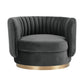 Davy Swivel Velvet Barrel Chair
