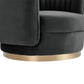Davy Swivel Velvet Barrel Chair