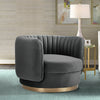 Davy Swivel Velvet Barrel Chair