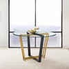 Devi Glass and Gold Geometric Dining Table