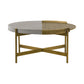 Dua Round Concrete and Brass Coffee Table