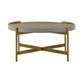 Dua Round Concrete and Brass Coffee Table