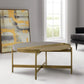 Dua Round Concrete and Brass Coffee Table