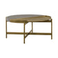 Dua Round Concrete and Brass Coffee Table