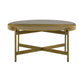 Dua Round Concrete and Brass Coffee Table