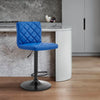 Vibrant Diamond-Stitched Adjustable Bar Stool