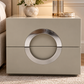 Arden Modern 2-Drawer Nightstand with Silver Circular Handles