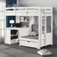 Mateo Twin Over Twin Loft Bunk Bed with Bookcase