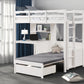 Mateo Twin Over Twin Loft Bunk Bed with Bookcase