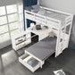 Mateo Twin Over Twin Loft Bunk Bed with Bookcase