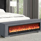Elnath Bench w/ Visual Wood Log Fireplace