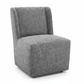 Medium Gray Boucle Dining Chair – 45° White Background