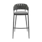 Braided Elegance High-Back Counter Stool
