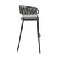 Braided Elegance High-Back Counter Stool