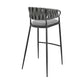 Braided Elegance High-Back Counter Stool