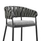 Braided Elegance High-Back Counter Stool