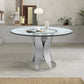 Petal Base Round Glass Dining Table