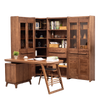 Wooden Corner Bookcase with Glass Cabinets
