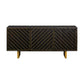 Monaco Black and Gold Chevron Sideboard