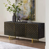Monaco Black and Gold Chevron Sideboard