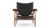 Mid-Century Walnut Leather Armchair