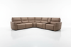 Taupe Leather Power Recliner Sectional – Studio White Background