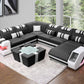 Aero Leather LED Sectional