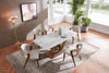 Opulent Wave Marble Dining Set