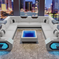 Shane Modern Leather Sectional with LED Light