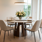 Staged Petra Marble Round Dining Table 