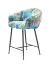 Tropical Bloom Upholstered Barstool