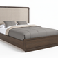 Upholstered Headboard Bed Dark Walnut White Background